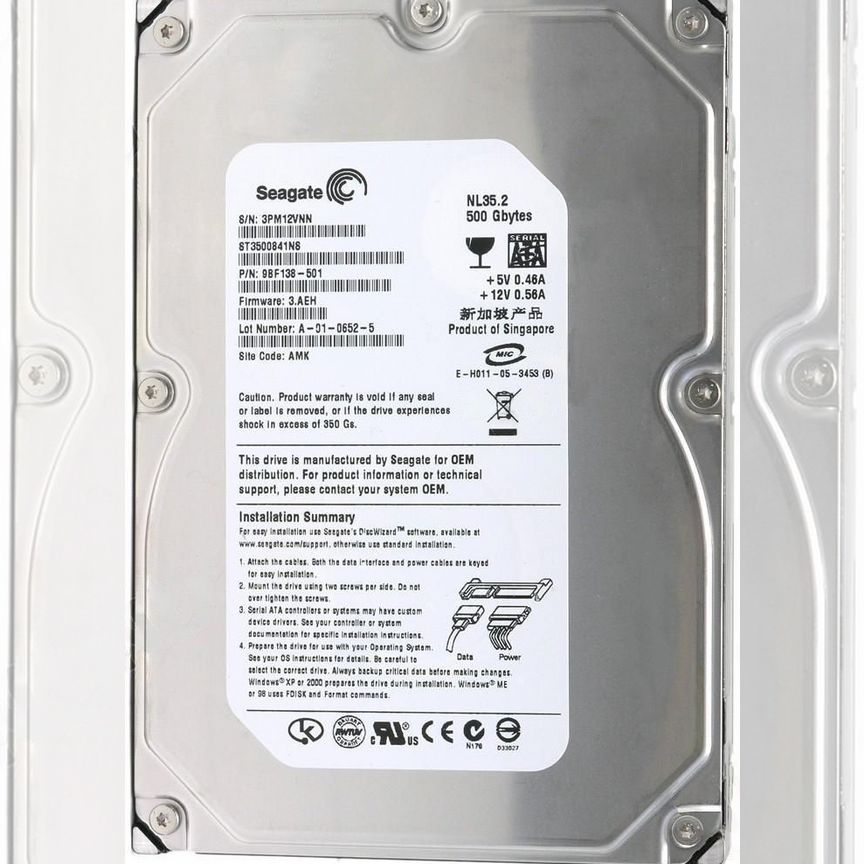 [ST3500841NS] Жесткий Диск Seagate 500gb Sata2 3.5" St3500841ns