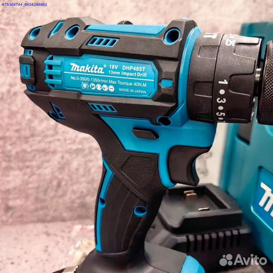 Шуруповерт Makita 18V ударный Щёточный + 2 аккум