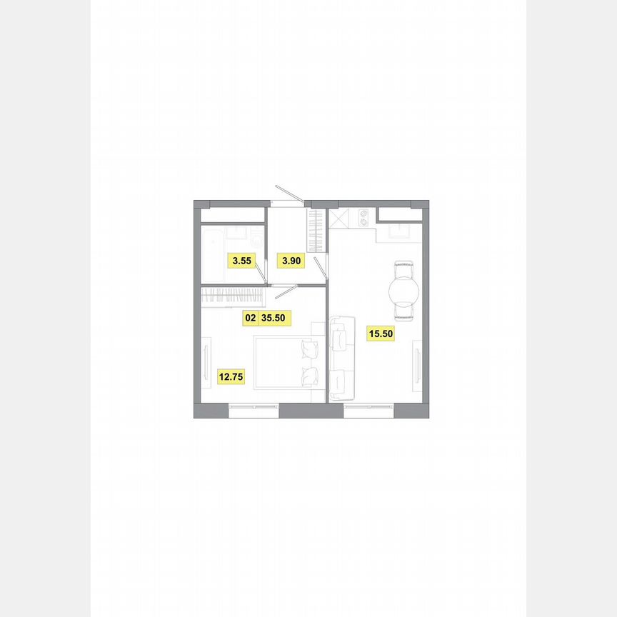 1-к. квартира, 35,5 м², 2/9 эт.