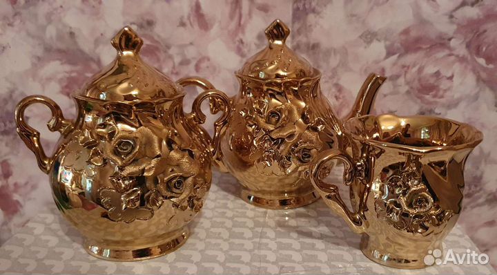 Чайный сервиз золотая роза