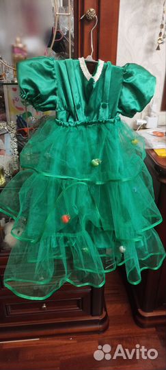 Новогоднее платье елочка 110/116
