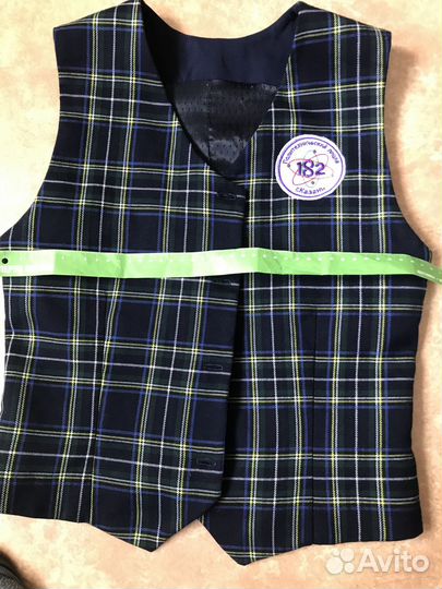 Школьный жилет в желтую клетку лицей 182