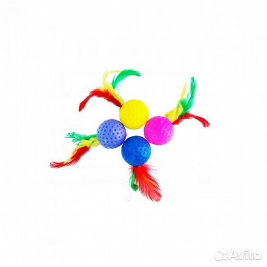 Уют Мяч с перьями 4см (50шт) (иу85)