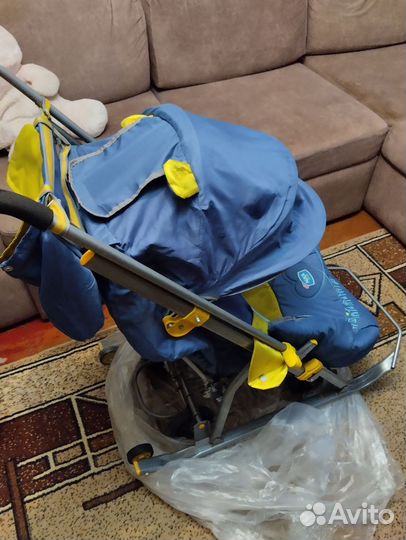 Детские санки коляска с колесами бу
