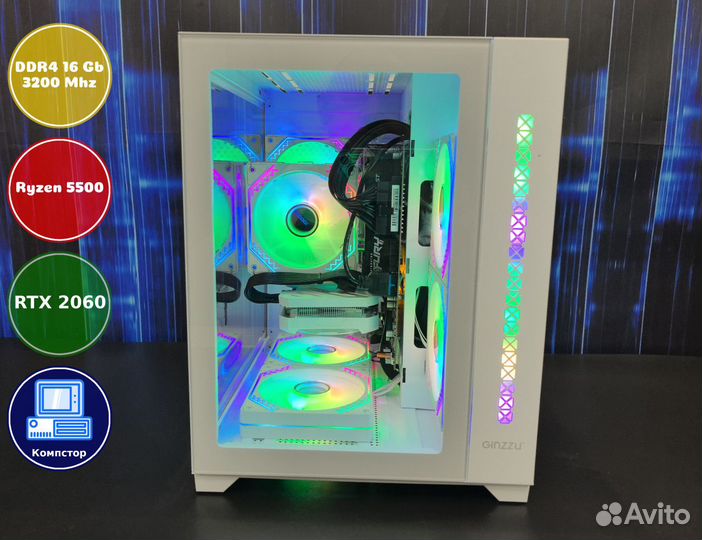 Игровой компьютер AMD5500-RTX2060-16DDR4-ENA87-A520
