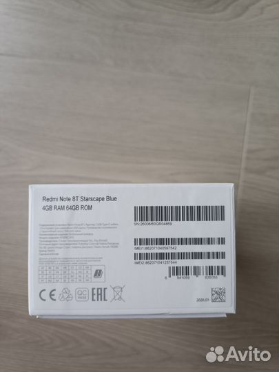 Xiaomi Redmi Note 8T, 4/64 ГБ