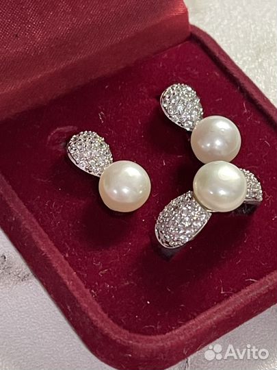 Набор из серебра с жемчугом