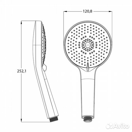 Лейка Lemark душевая 5-функциональная LM8125C