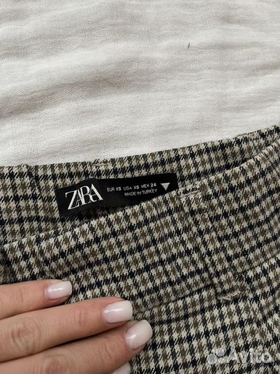 Клетчатые брюки Zara размер xs