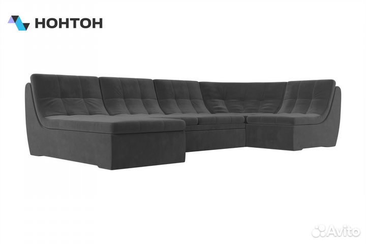 Диван модульный Холидей велюр серый
