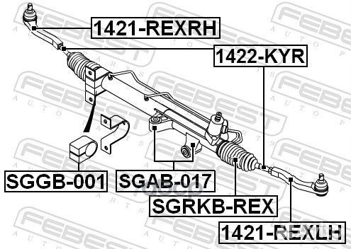 1422KYR тяга рулевая Ssang Yong Kyron 05-12 14