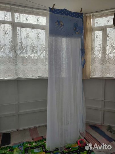 Балдахин в детскую кроватку+держатель для него