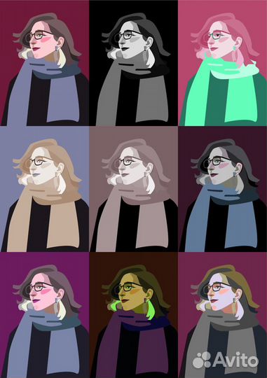 Портрет по фото на заказ, гиф анимация, стикеры