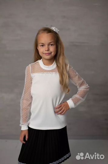 Блузка белая школьная для девочки