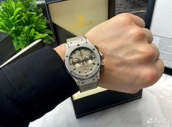 Мужские часы Hublot (Всё Активно) ремешок каучук