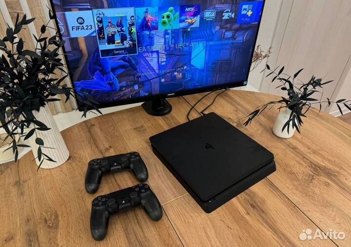 Новая Sony PlayStation 4 slim с играми 1tb