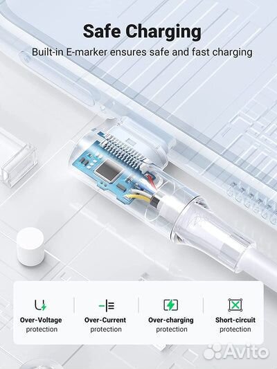 Кабель Ugreen US335 70696 Angled USB Type-C to Ang