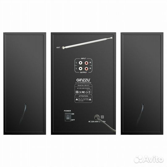 Акустическая система 2.1 с Bluetooth ginzzu GM-415, черного цвета