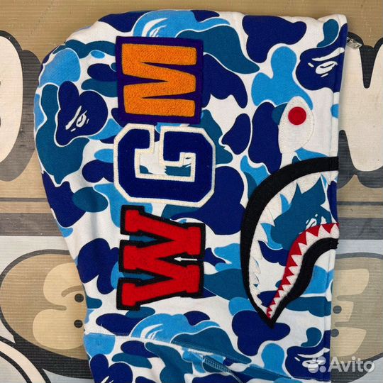 ABC Camo Shark Full Zip Hoodie Blue