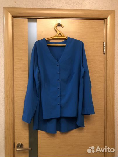 Блузка 56-58раз. сочный васильковый