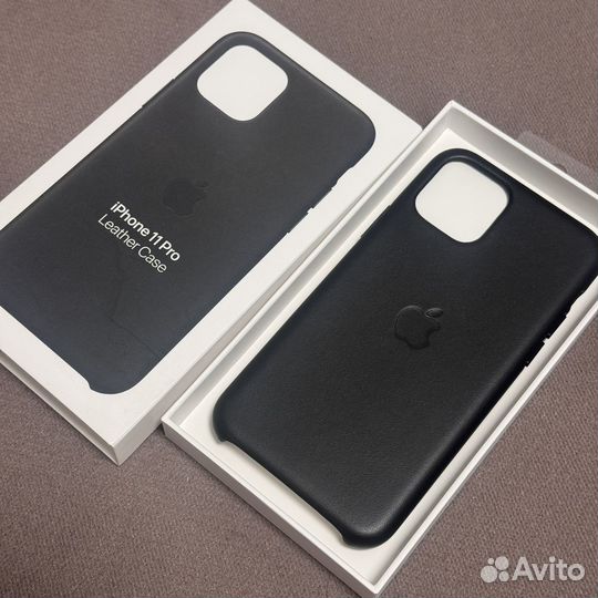 Чехол Apple iPhone 11 Pro Leather Case Black