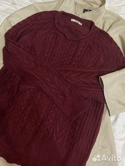 Пуловер бордовый pull&bear xs/s