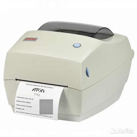 Принтер этикеток Атол TT41 термо-трансферный 2D