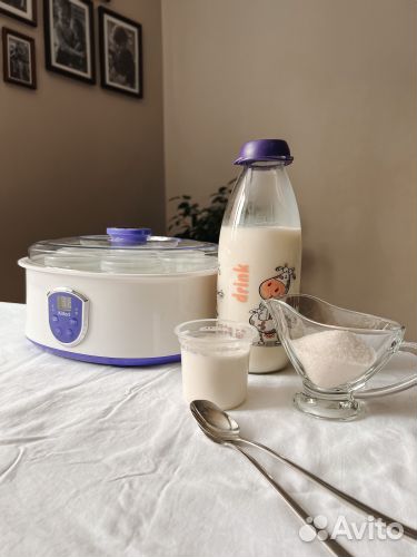 Йогуртница Kitfort кт-2088-1 бело-фиолетовая