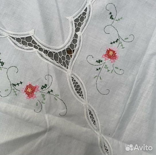 Старинная квадратная скатерть 110х110