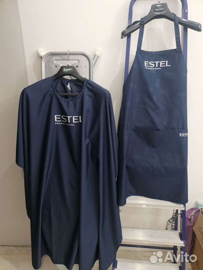 Пеньюар и фартук Еstel надпись серебром