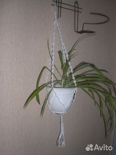 Кашпо макраме под цветочный горшок