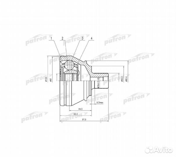 Шрус наруж.к-кт 38x59.5x27 audi A6 /A6 A