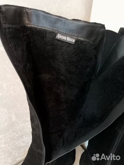 Сапоги жен. зима нат. замша 36