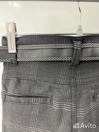 Брюки для мальчика 116 черные в клетку новые