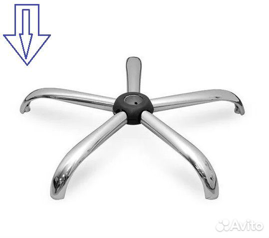 Хромированная крестовина для кресла (пятилучье)