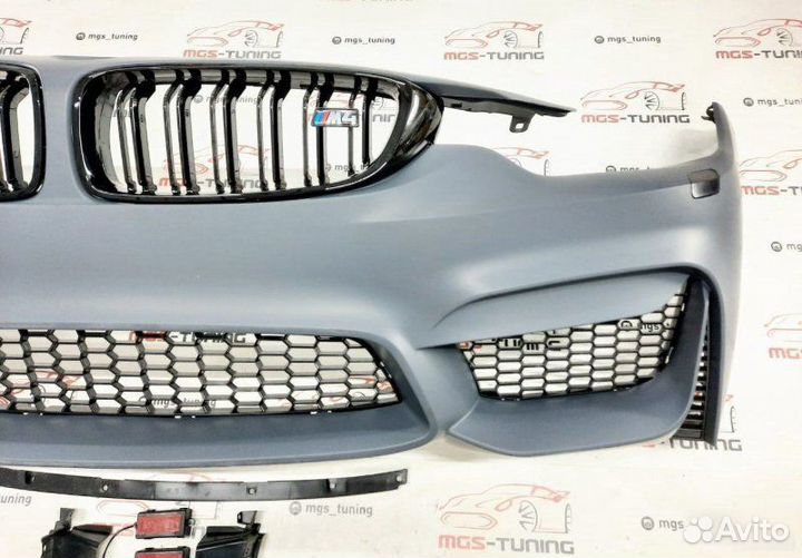 Бампер с решеткой на BMW 4 Series f36 стиль М4 F82