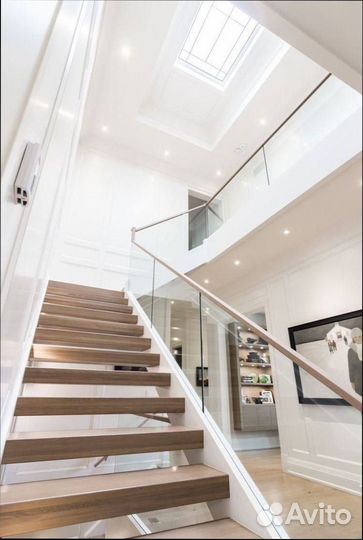 Стеклянные перила для лестниц