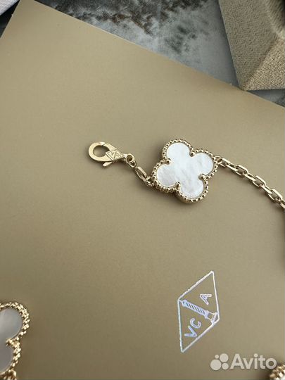 Браслет Van cleef золотой с перламутром