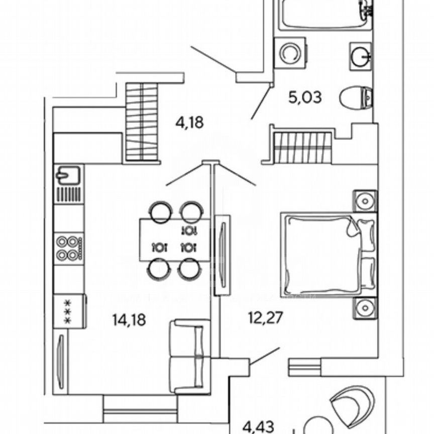 1-к. квартира, 35,7 м², 6/12 эт.