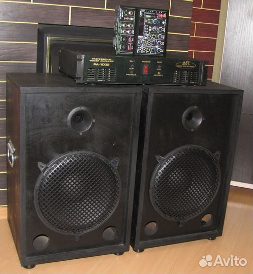 Колонки F-Music 1086W Pro Вч.Горн-10s+Усилок+Mixer