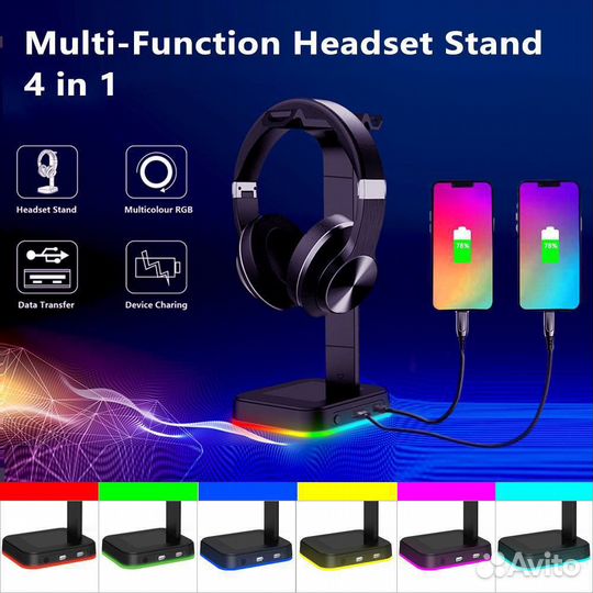 Headphone Stand подставка для наушников +2 usb