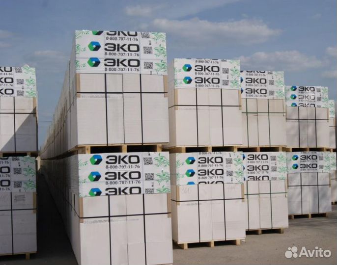 Газобетонный блок эко D500 B3,5 600x100x250