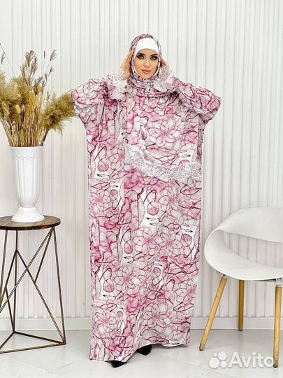 Намазник с пришитым хиджабом (шарф не пришит)