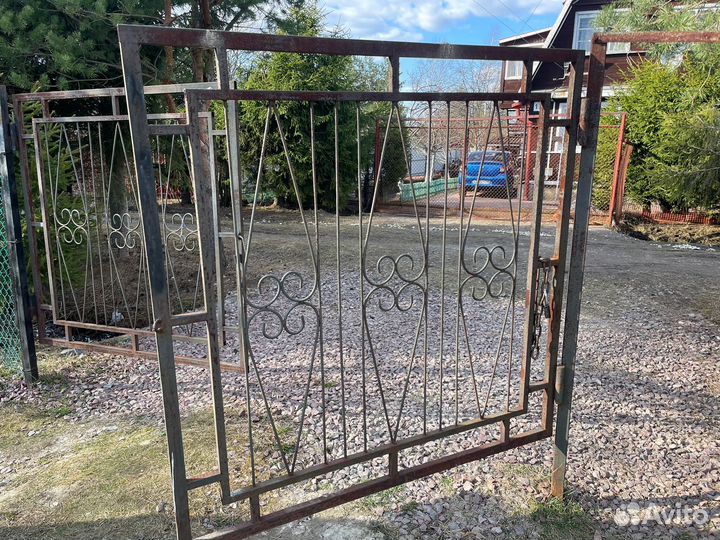 Ворота с калиткой распашные бу