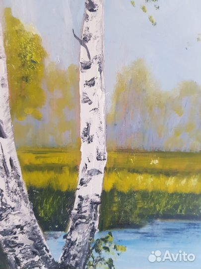 Картина маслом на дереве 