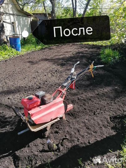 Вспашка земли мотоблоком
