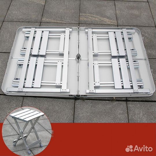 Складной усиленный стол+4 стулья60*120cm