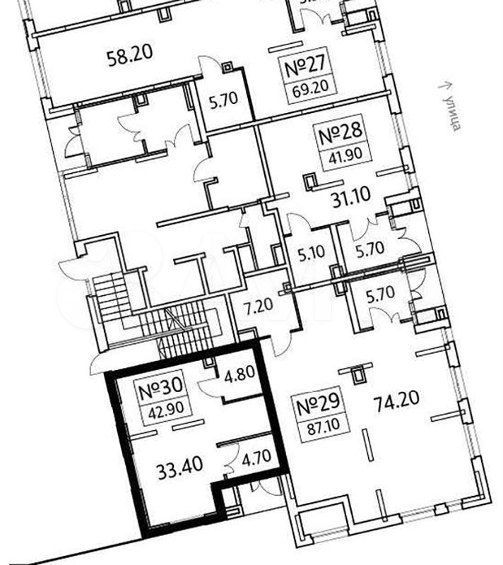 Помещение свободного назначения, 42.9 м²