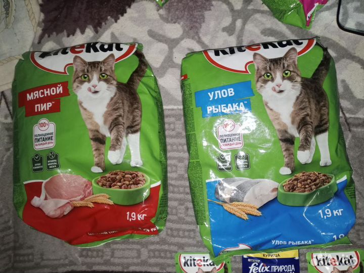 Корм для кошек Felix, Kitiket, whiskas
