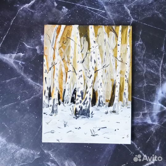 Картина маслом Березы